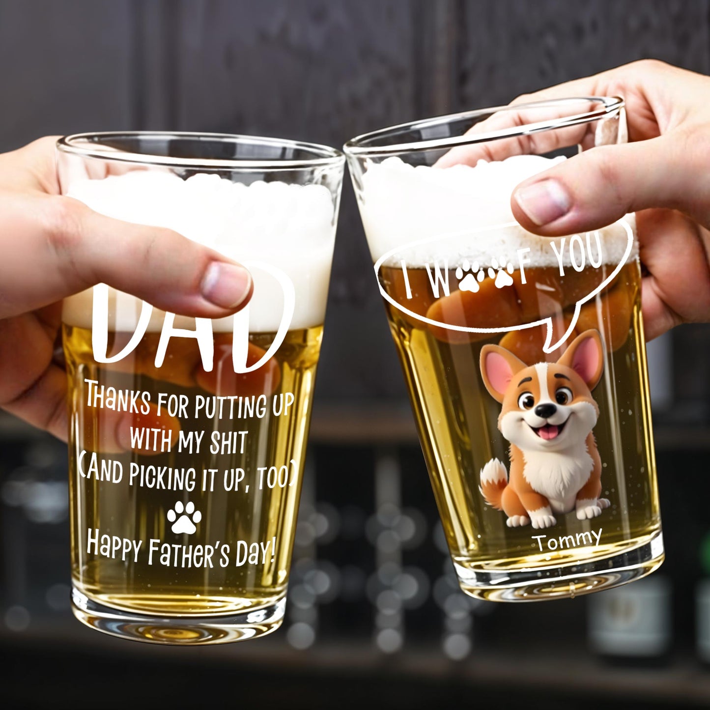 Dad, Thanks For Putting Up With My Shit, Paw Prints and Dog