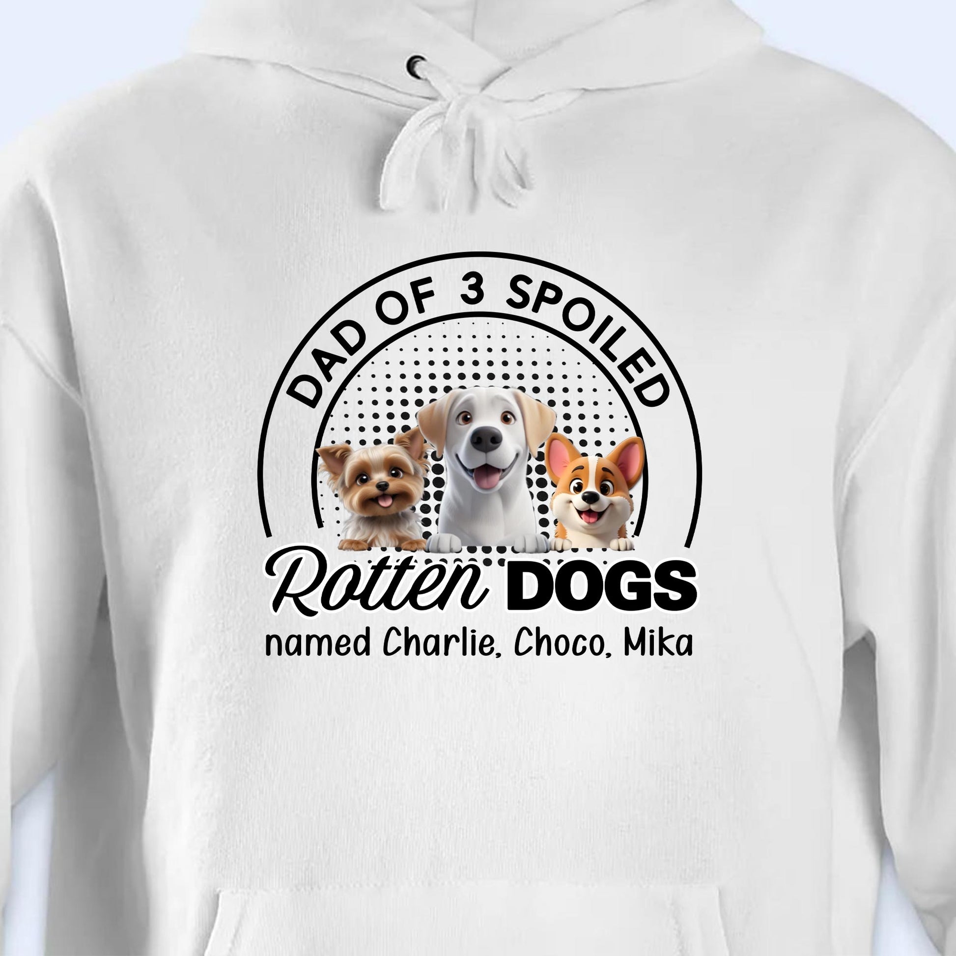 Dad Of 3 Spoiled Rotten Dogs Featuring Cute Dog Graphics
