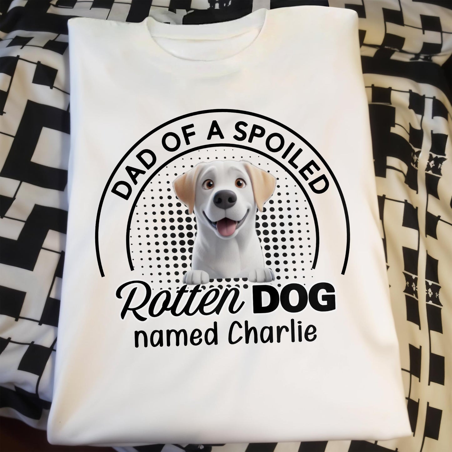 Dad Of 3 Spoiled Rotten Dogs Featuring Cute Dog Graphics