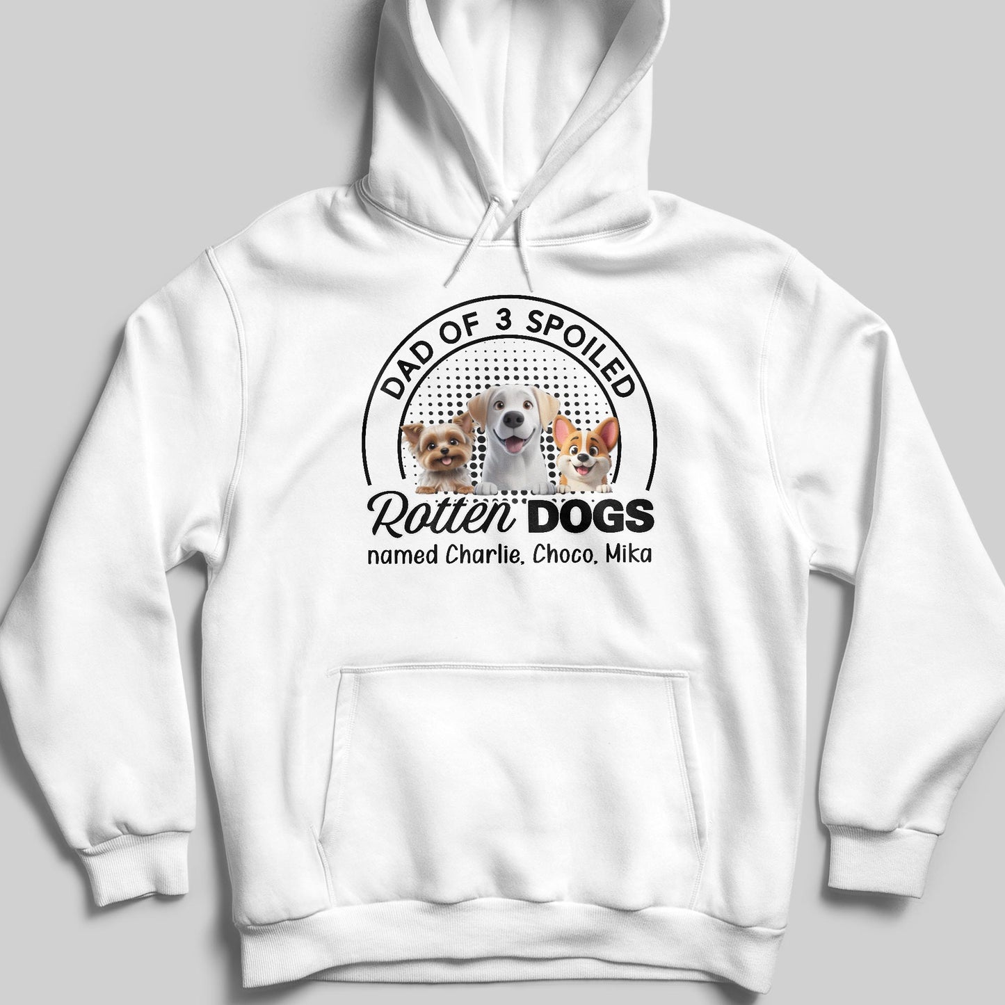 Dad Of 3 Spoiled Rotten Dogs Featuring Cute Dog Graphics