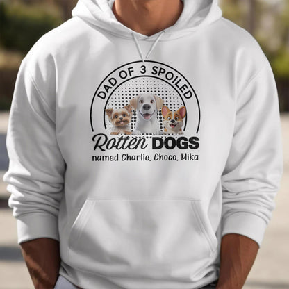 Dad Of 3 Spoiled Rotten Dogs Featuring Cute Dog Graphics