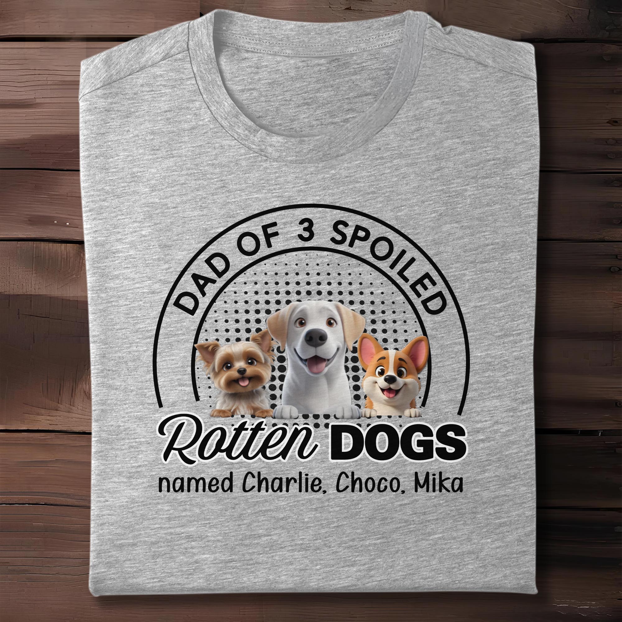 3 Spoiled Rotten Dad Of 3 Spoiled Rotten Dogs Hoodie, Gift For Dog Dads and Pet Owners ...