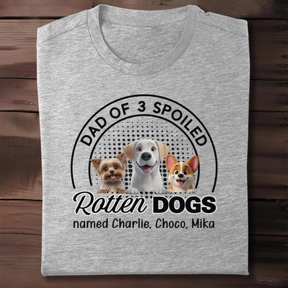 Dad Of 3 Spoiled Rotten Dogs Featuring Cute Dog Graphics