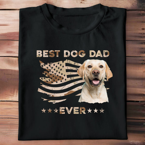 Best Dog Dad Ever, Dog And American Flag