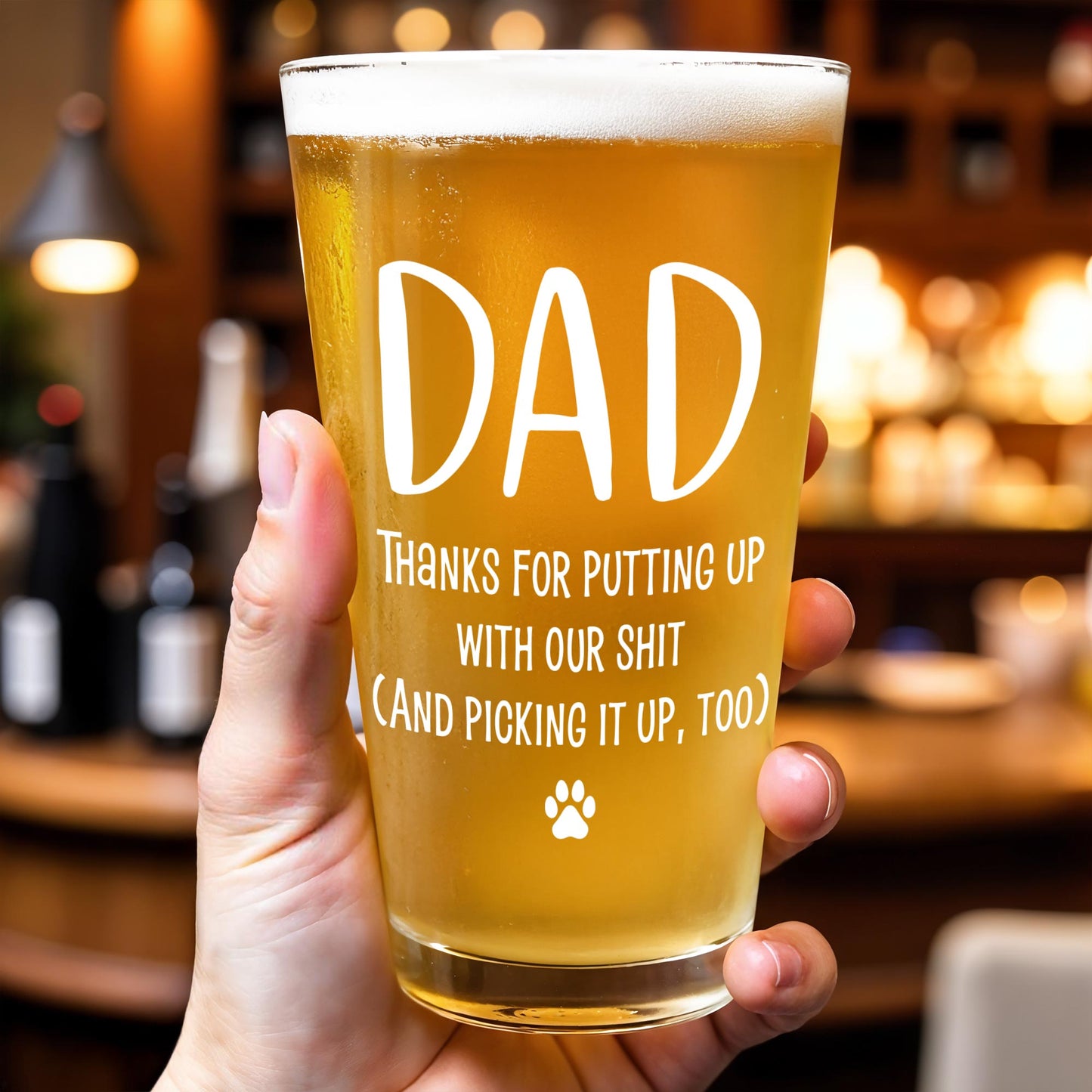 Dad Thanks For Putting Up With Our Stuff And Dog, Paw Print