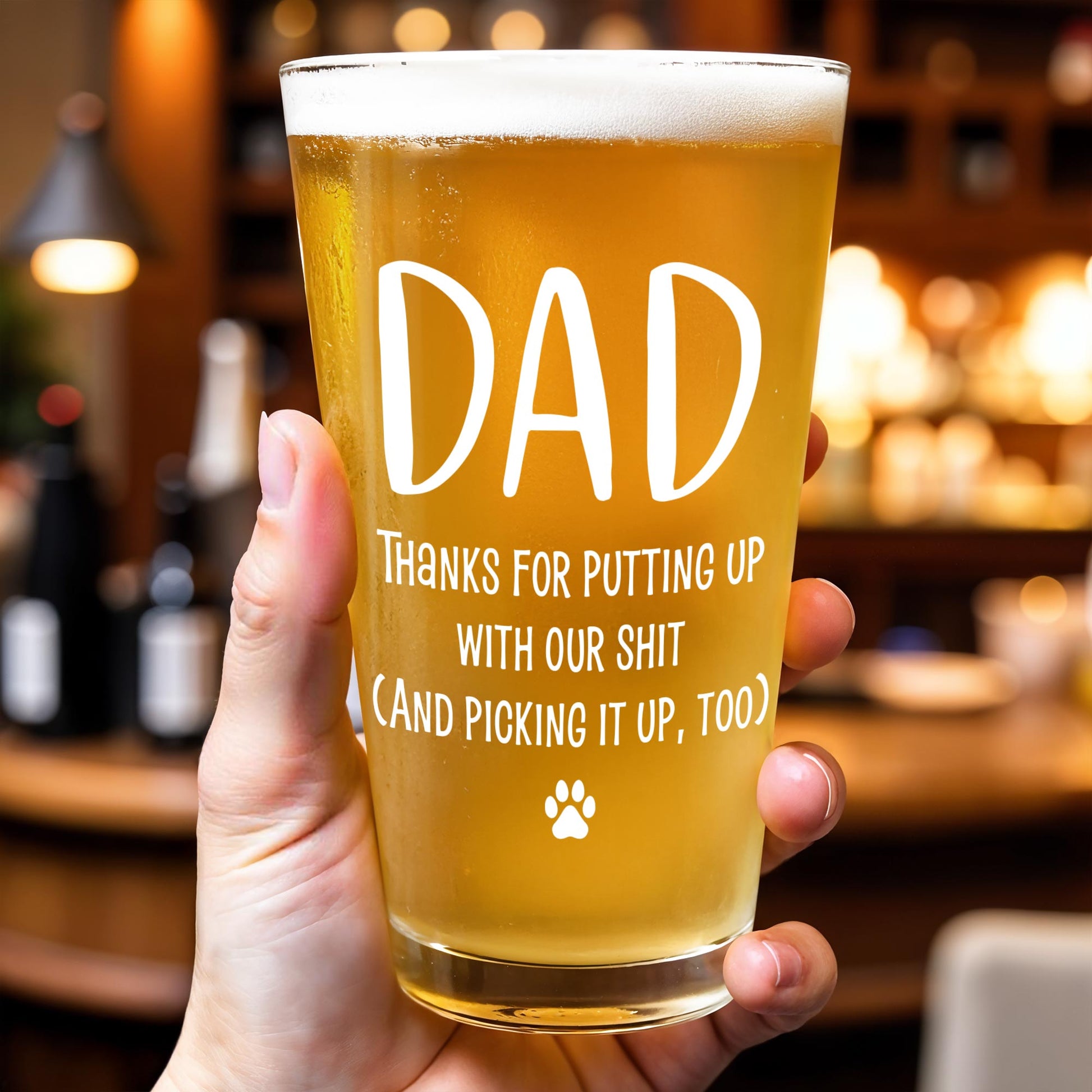 Dad Thanks For Putting Up With Our Stuff And Dog, Paw Print