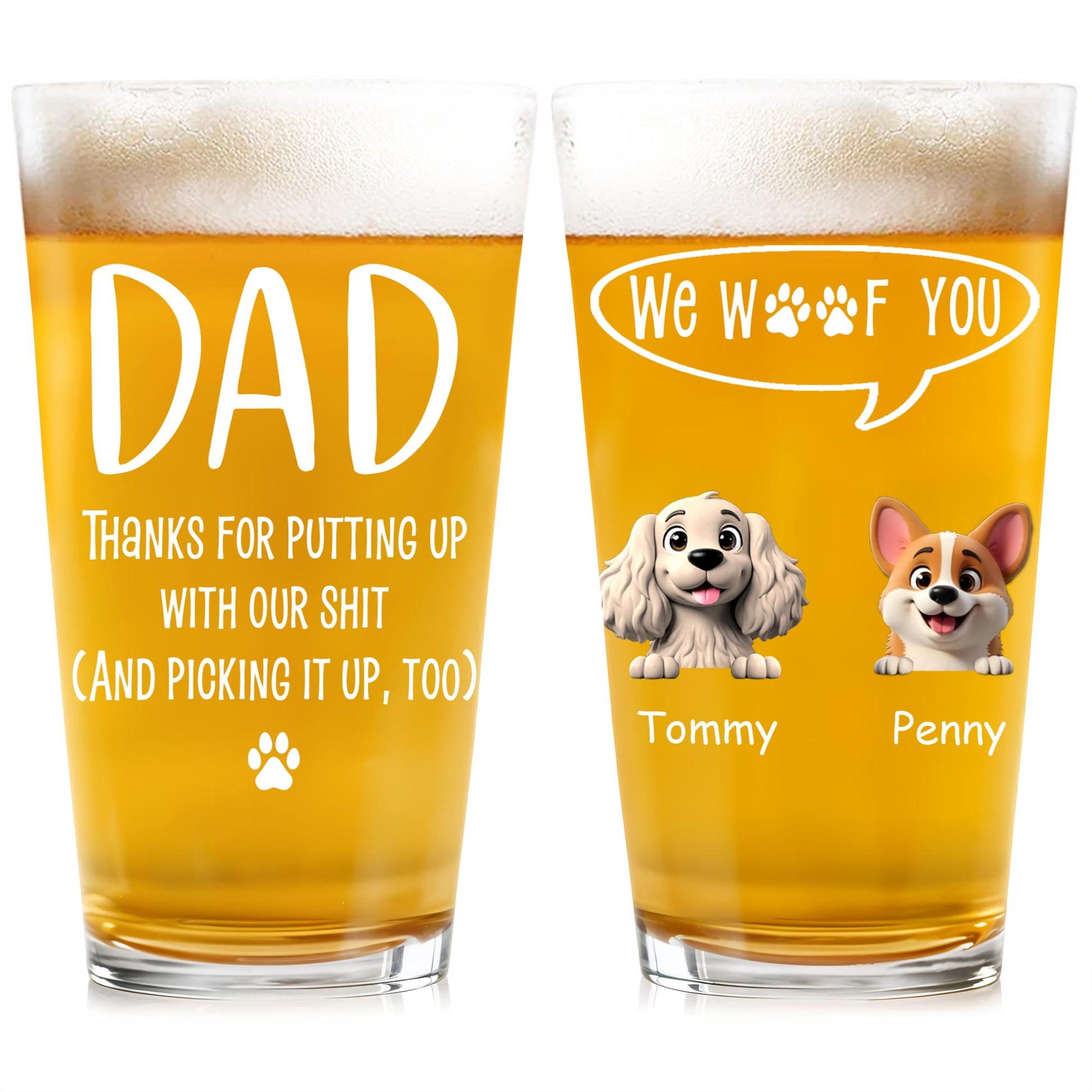 Dad Thanks For Putting Up With Our Stuff And Dog, Paw Print