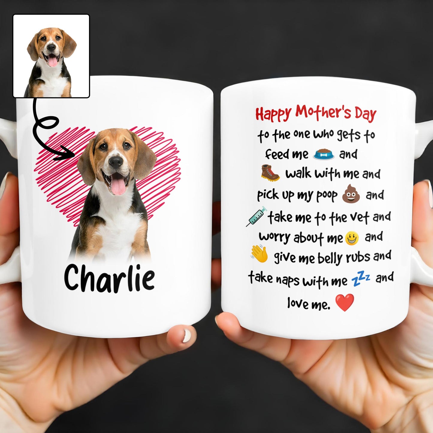 Happy Mother's Day To The One Who Gets To Feed Me And Walk With Me, Dog And Heart