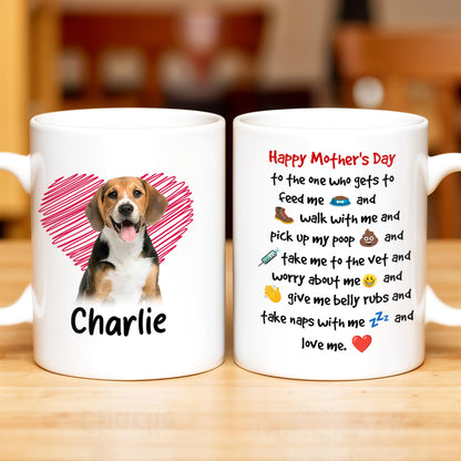 Happy Mother's Day To The One Who Gets To Feed Me And Walk With Me, Dog And Heart