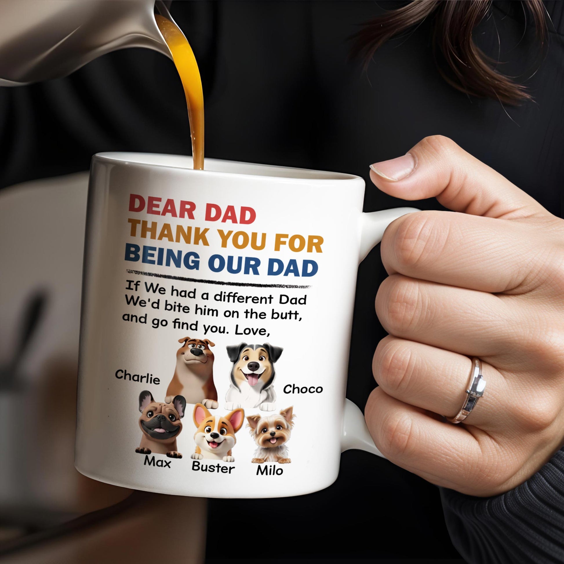 Dear Dad Thank You For Being Our Dad, Dogs Illustration