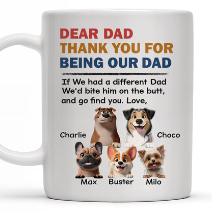 Dear Dad Thank You For Being Our Dad, Dogs Illustration