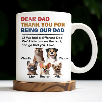 Dear Dad Thank You For Being Our Dad, Dogs Illustration