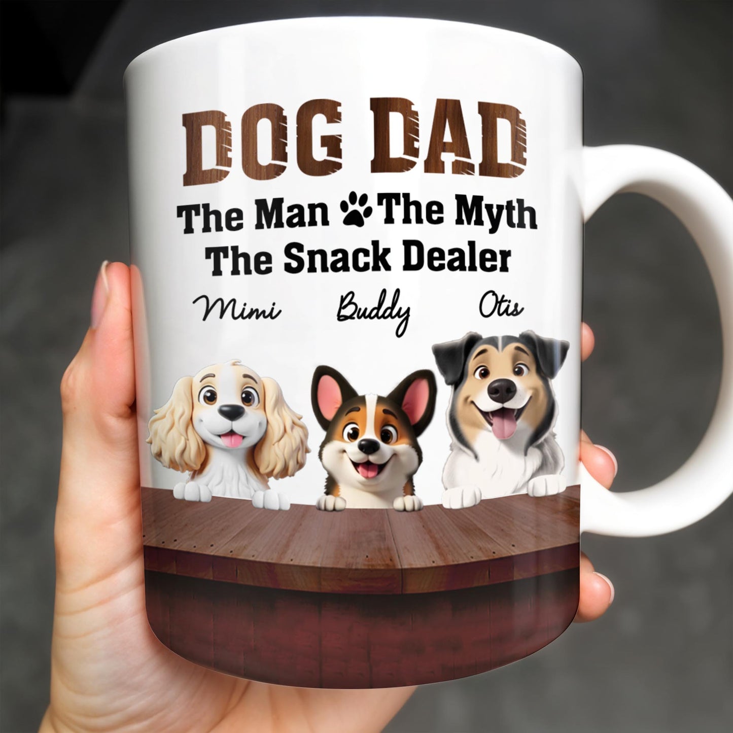 Dog Dad The Man The Myth The Snack Dealer, Dogs and Paw Prints