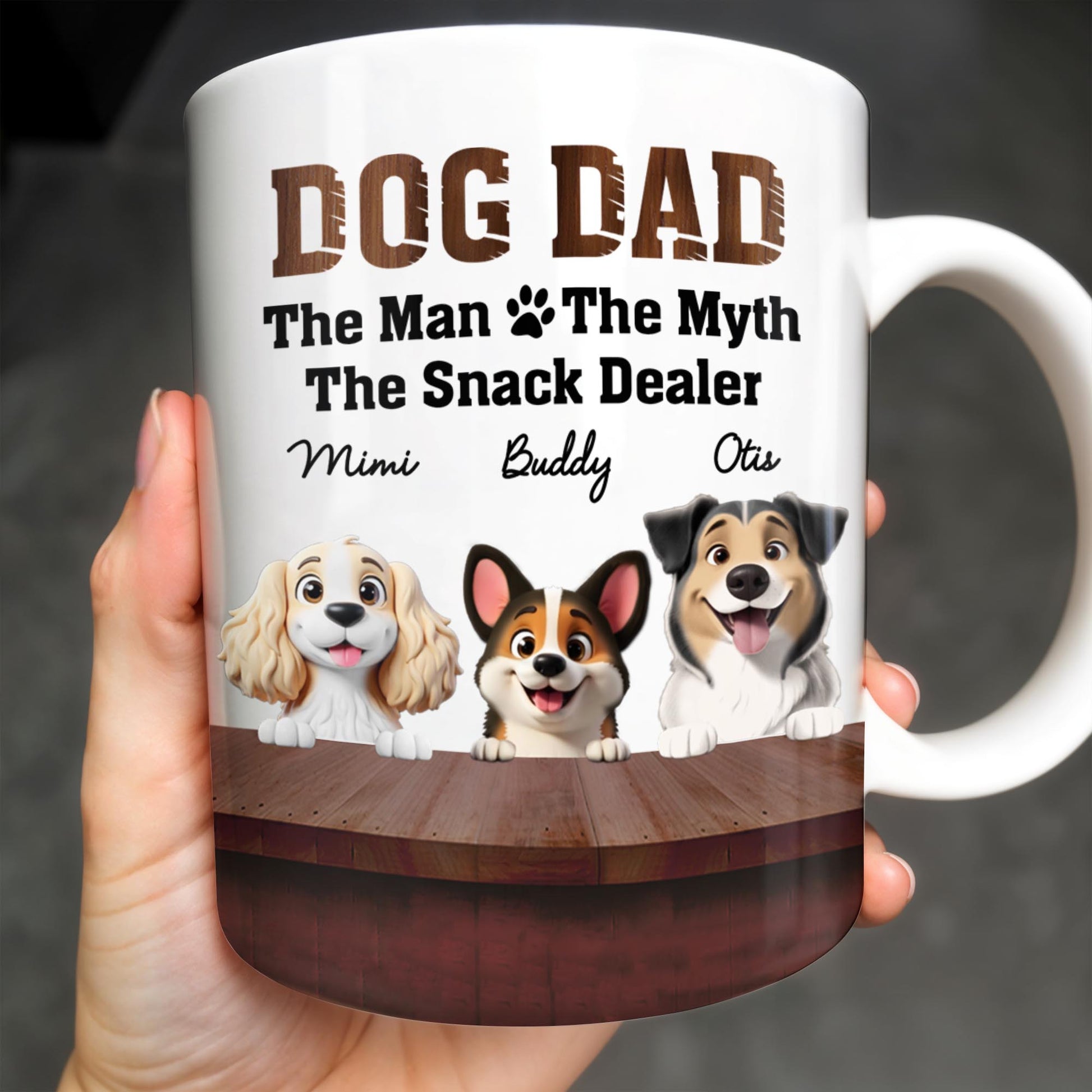 Dog Dad The Man The Myth The Snack Dealer, Dogs and Paw Prints