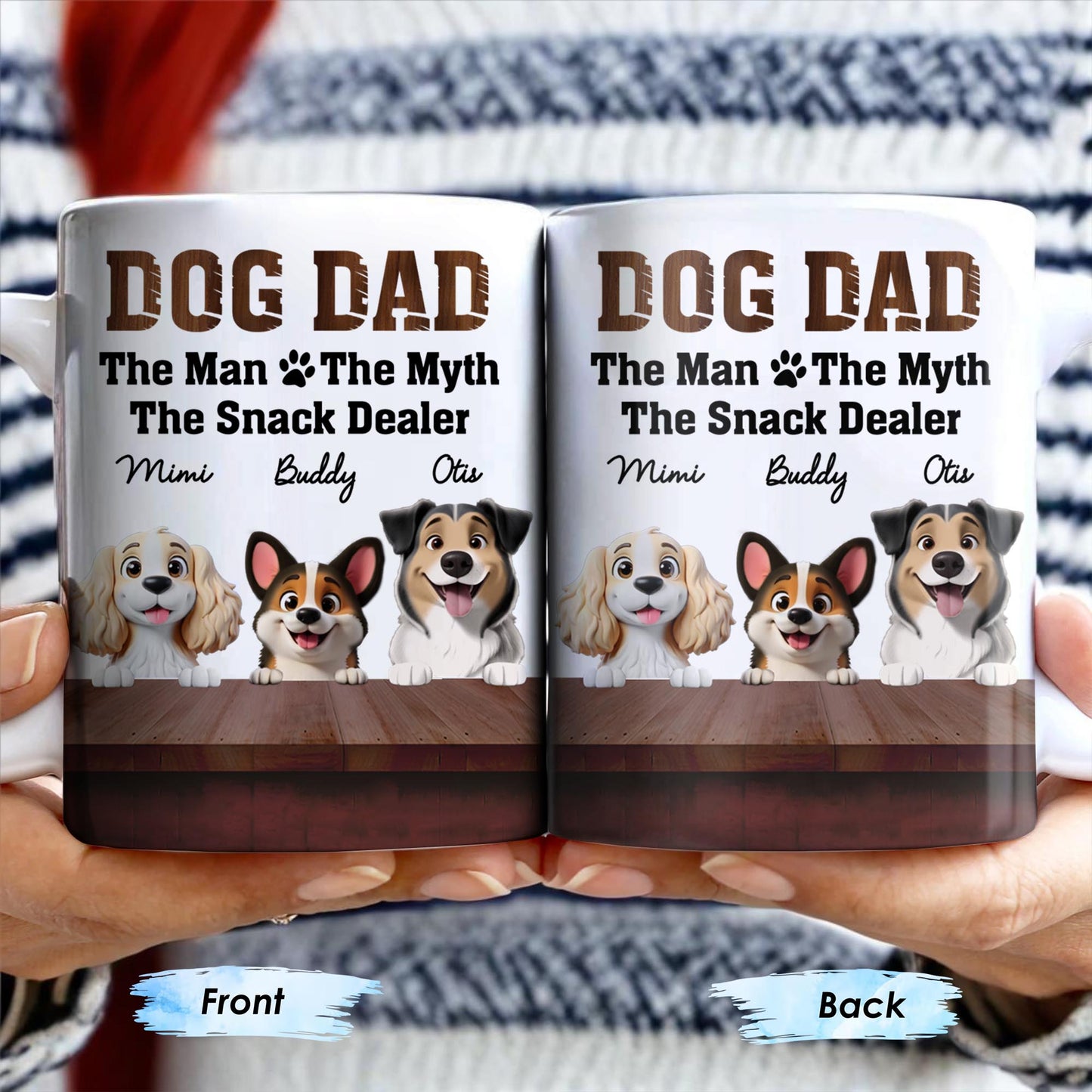 Dog Dad The Man The Myth The Snack Dealer, Dogs and Paw Prints