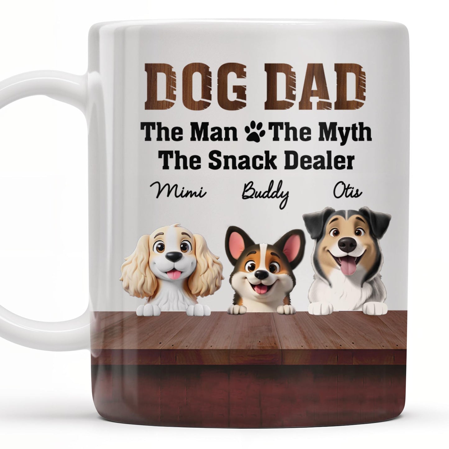 Dog Dad The Man The Myth The Snack Dealer, Dogs and Paw Prints