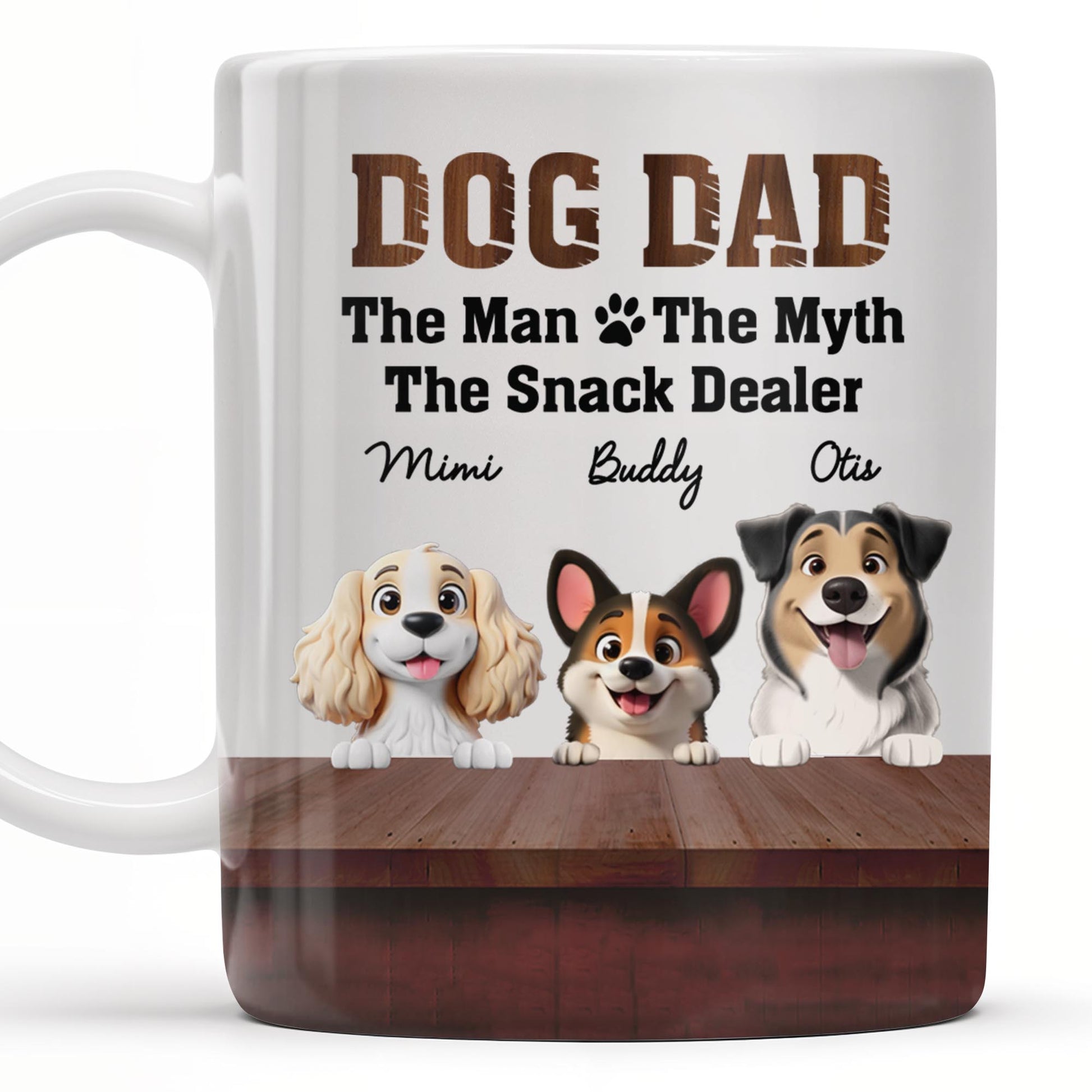 Dog Dad The Man The Myth The Snack Dealer, Dogs and Paw Prints