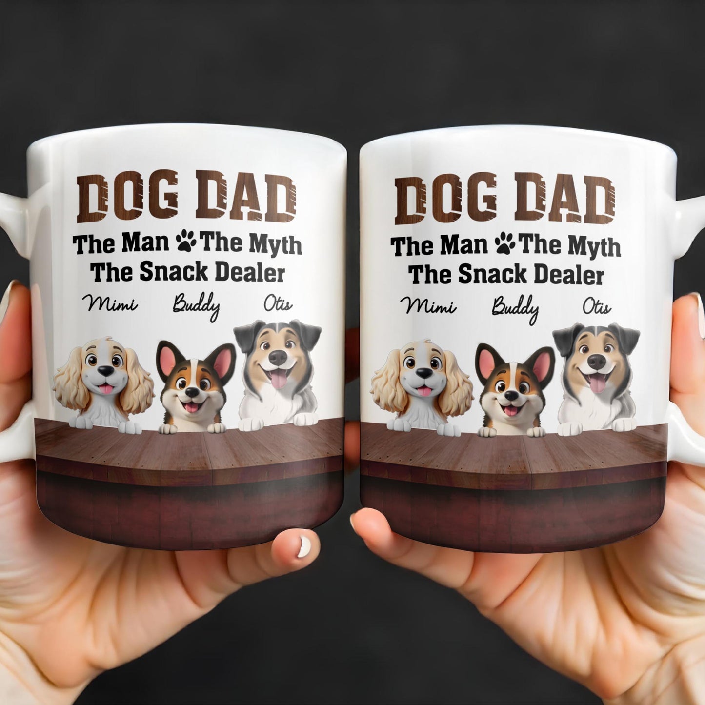 Dog Dad The Man The Myth The Snack Dealer, Dogs and Paw Prints