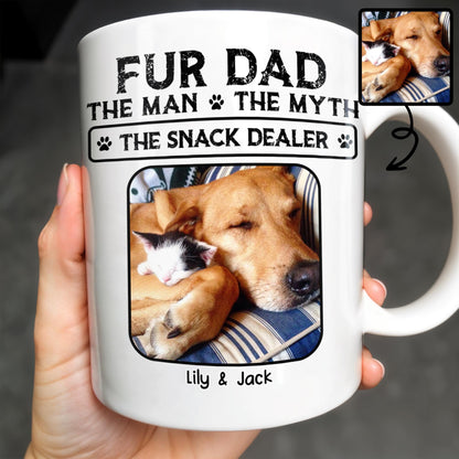 Fur Dad The Man The Myth The Snack Dealer - Personalized Custom Coffee Mug - DOG049_MG