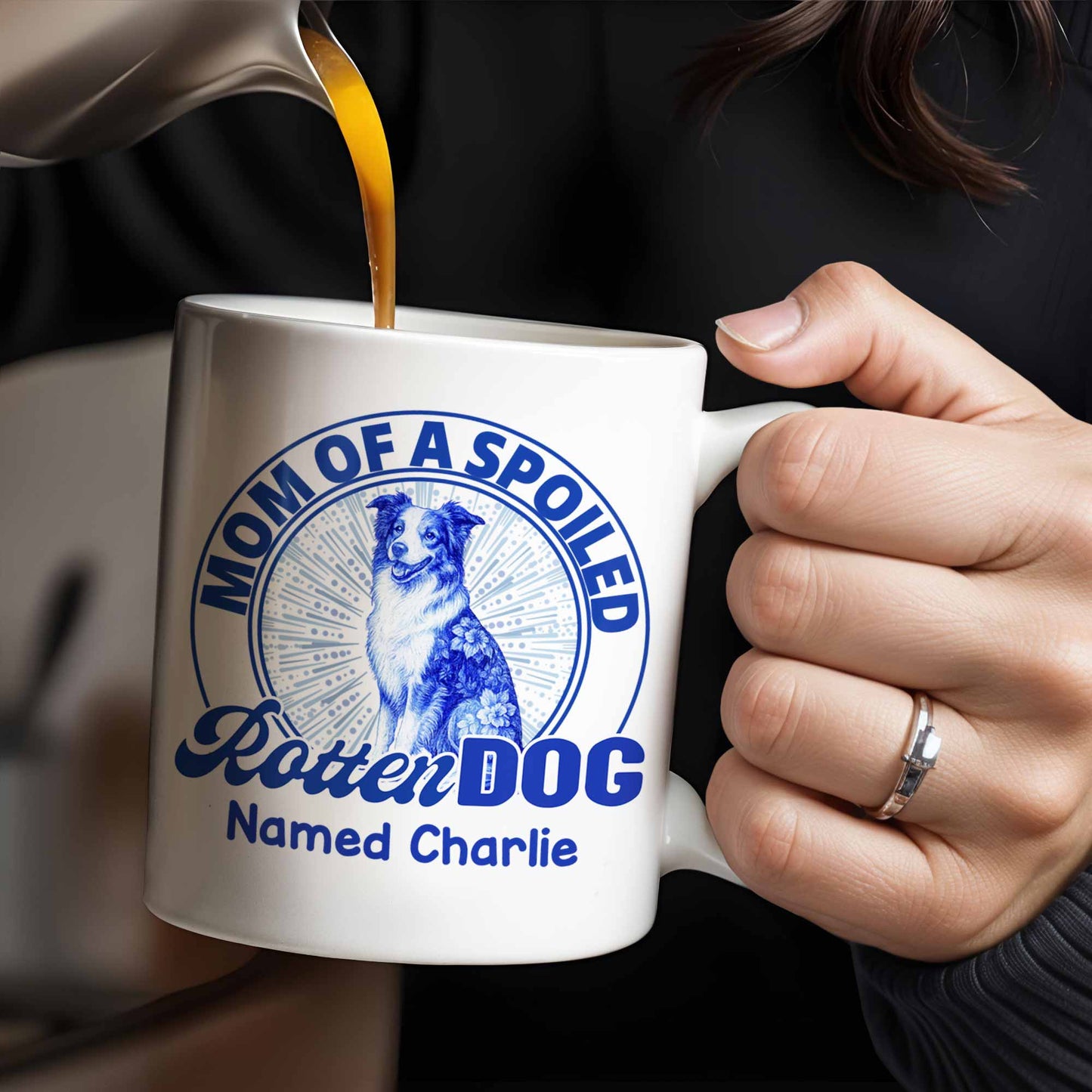 Mom Of A Spoiled Rotten Dog with Floral Pattern