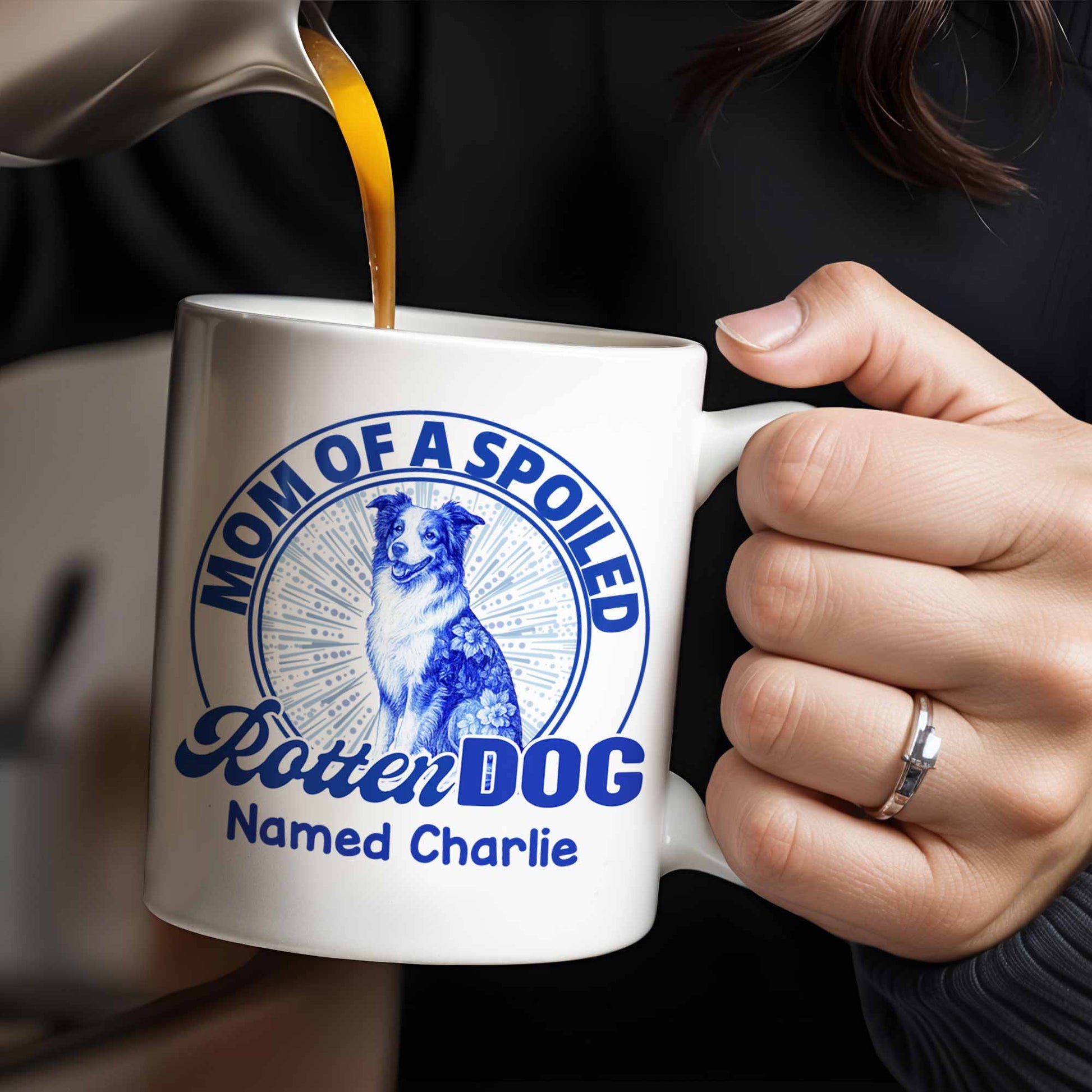 Mom Of A Spoiled Rotten Dog with Floral Pattern