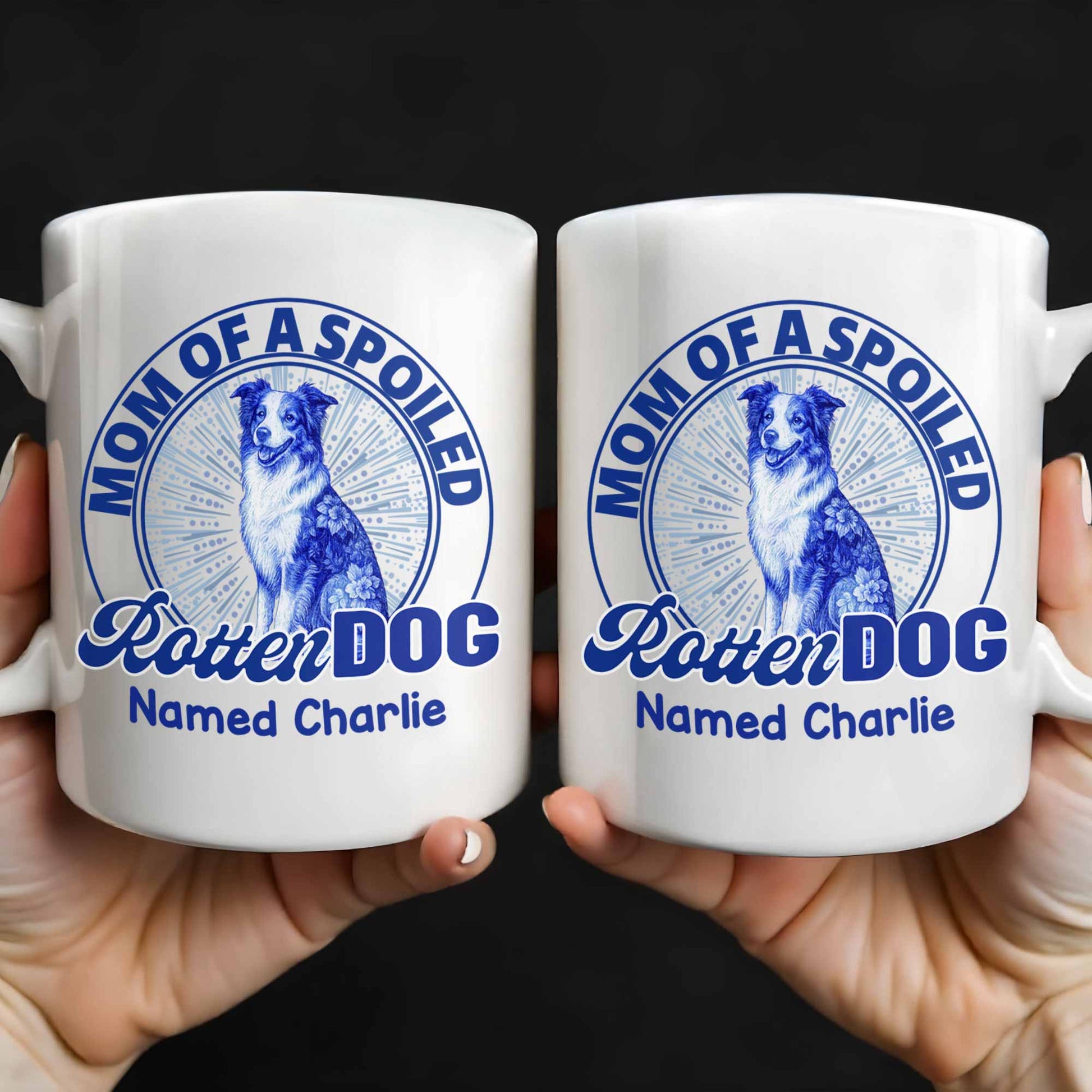 Mom Of A Spoiled Rotten Dog with Floral Pattern