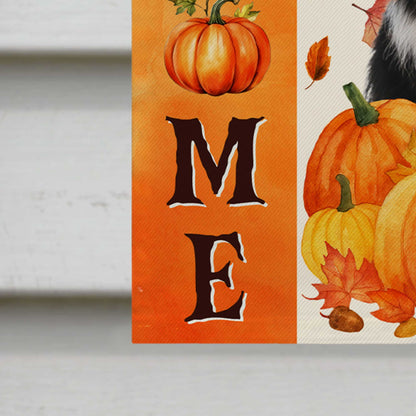 Welcome To Charlie's House With Dog And Pumpkins