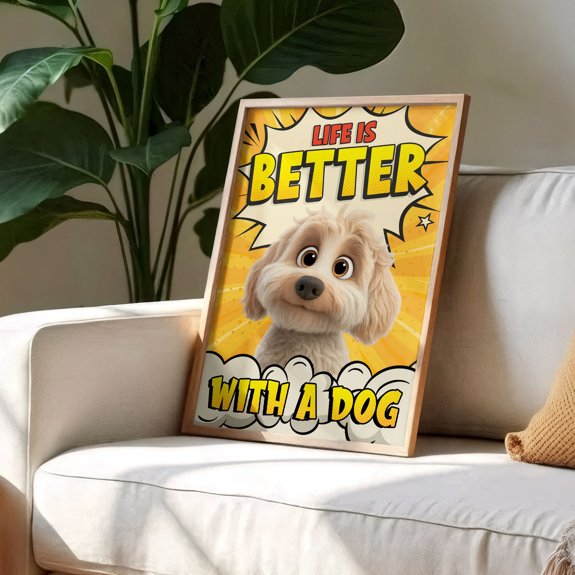 Life Is Better With A Dog, Comic Style Burst