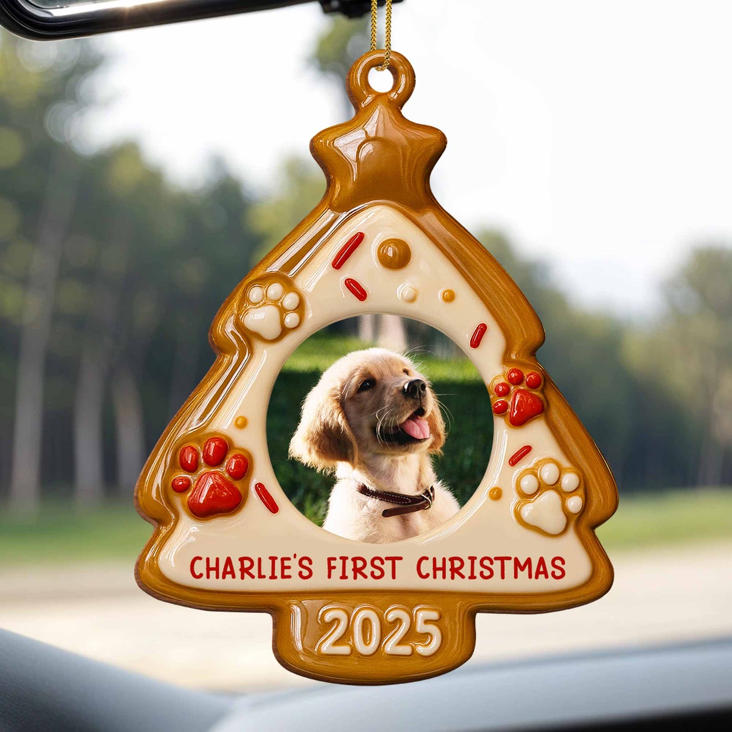 Your Pet's First Christmas, Paw Prints And Festive Decor