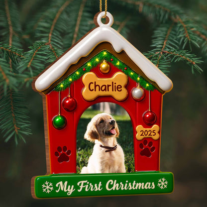 My First Christmas With Dog And Festive Decorations