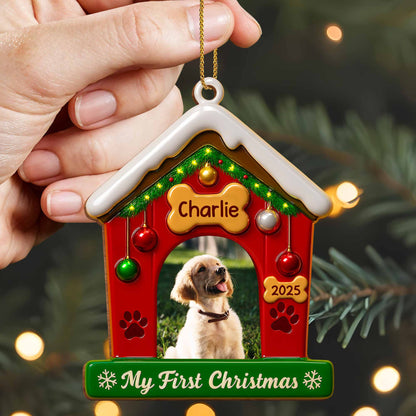 My First Christmas With Dog And Festive Decorations