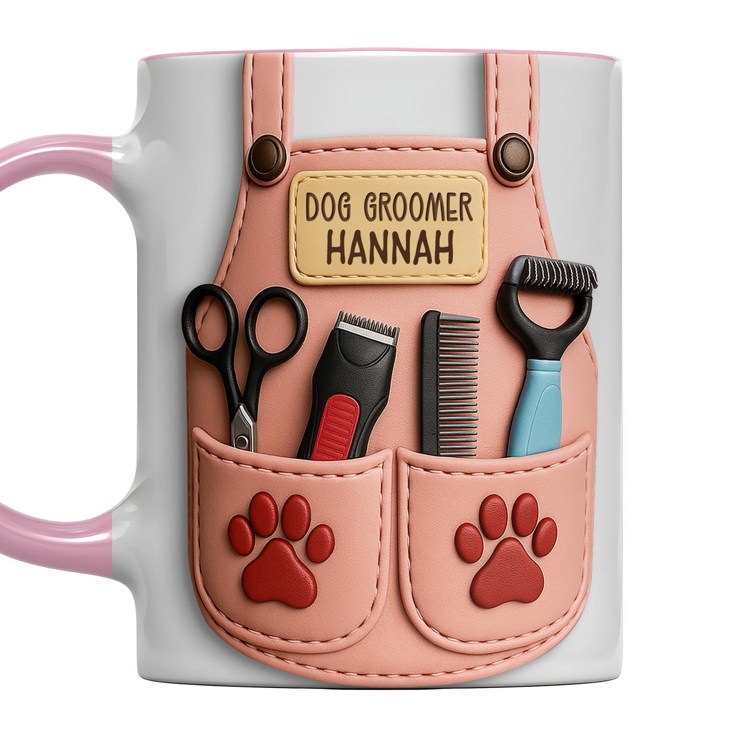 Custom Mug With Dog Grooming Tools Design - Personalized Custom Accent Mug - DOG063_AMUG