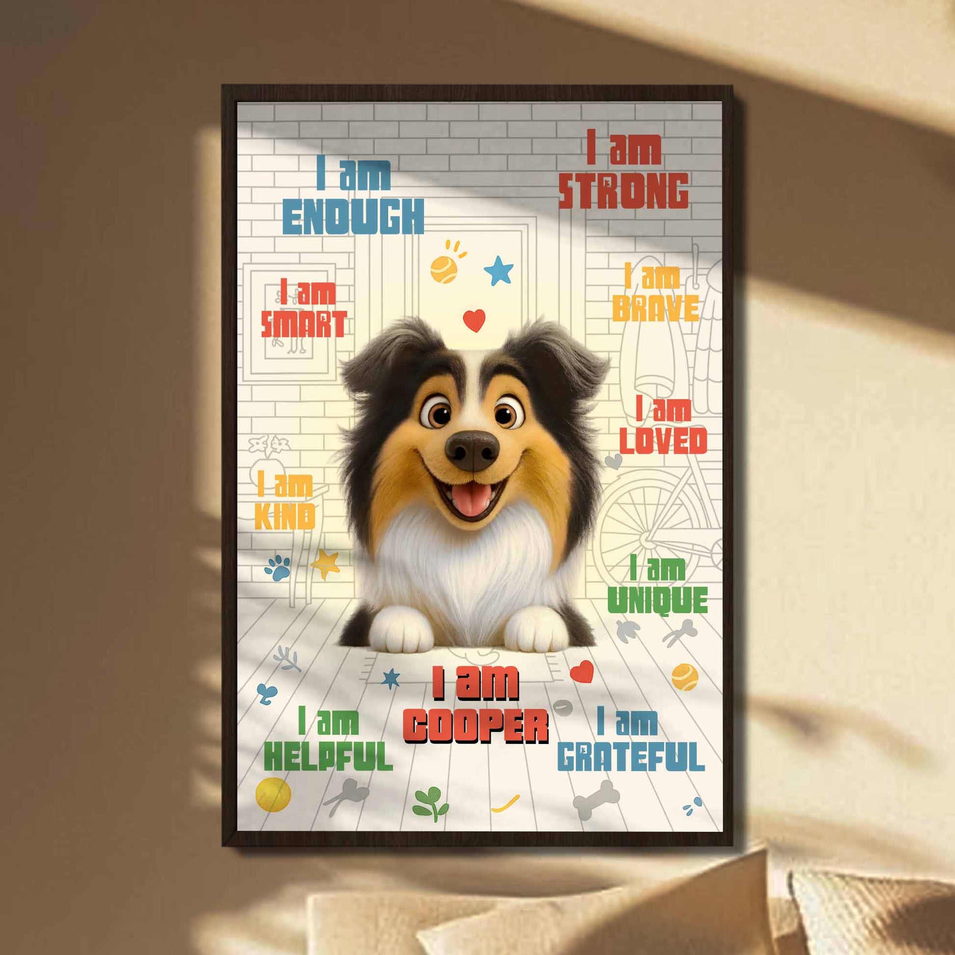 I Am Enough, I Am Strong, Brave, Loved, Unique Dog Poster