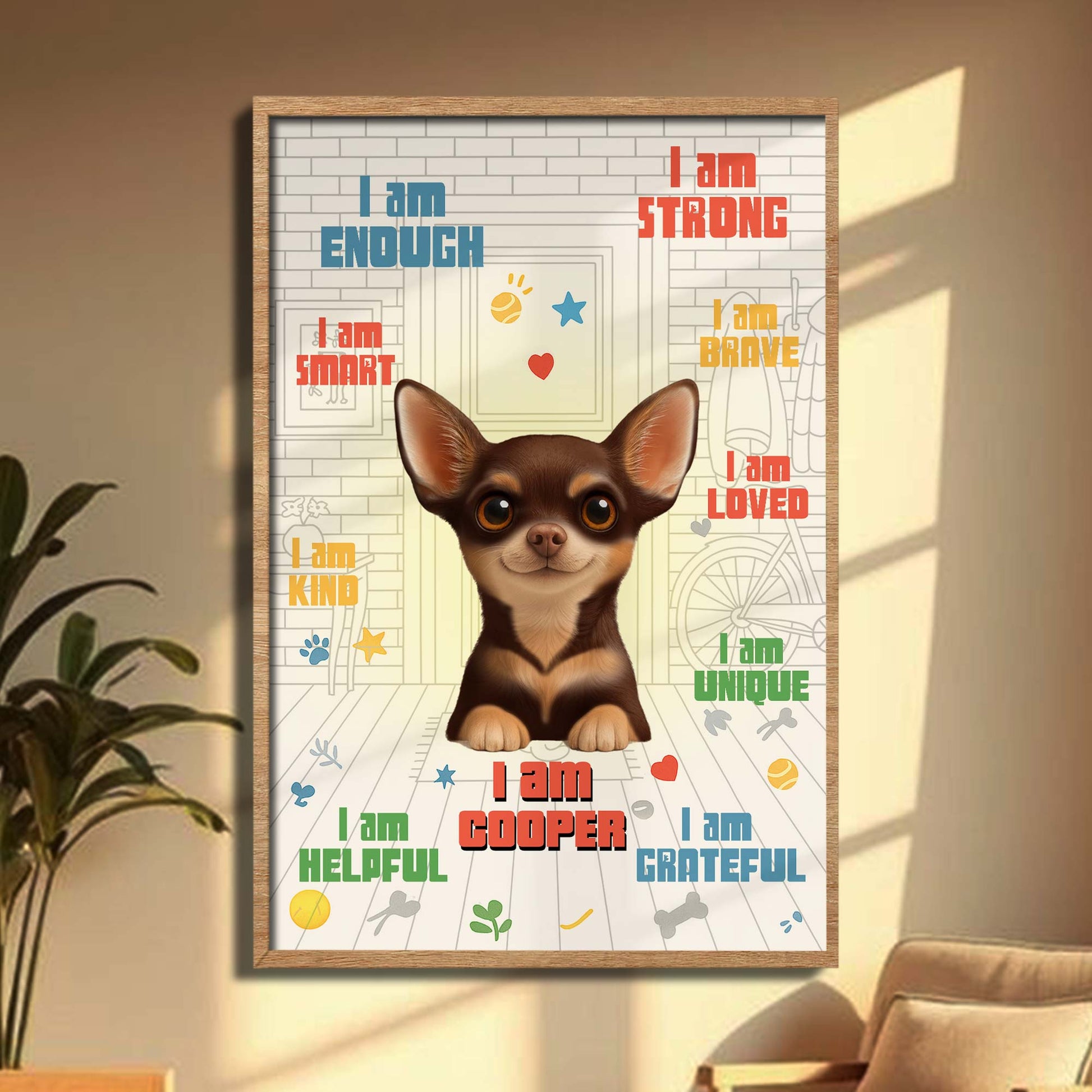I Am Enough, I Am Strong, Brave, Loved, Unique Dog Poster