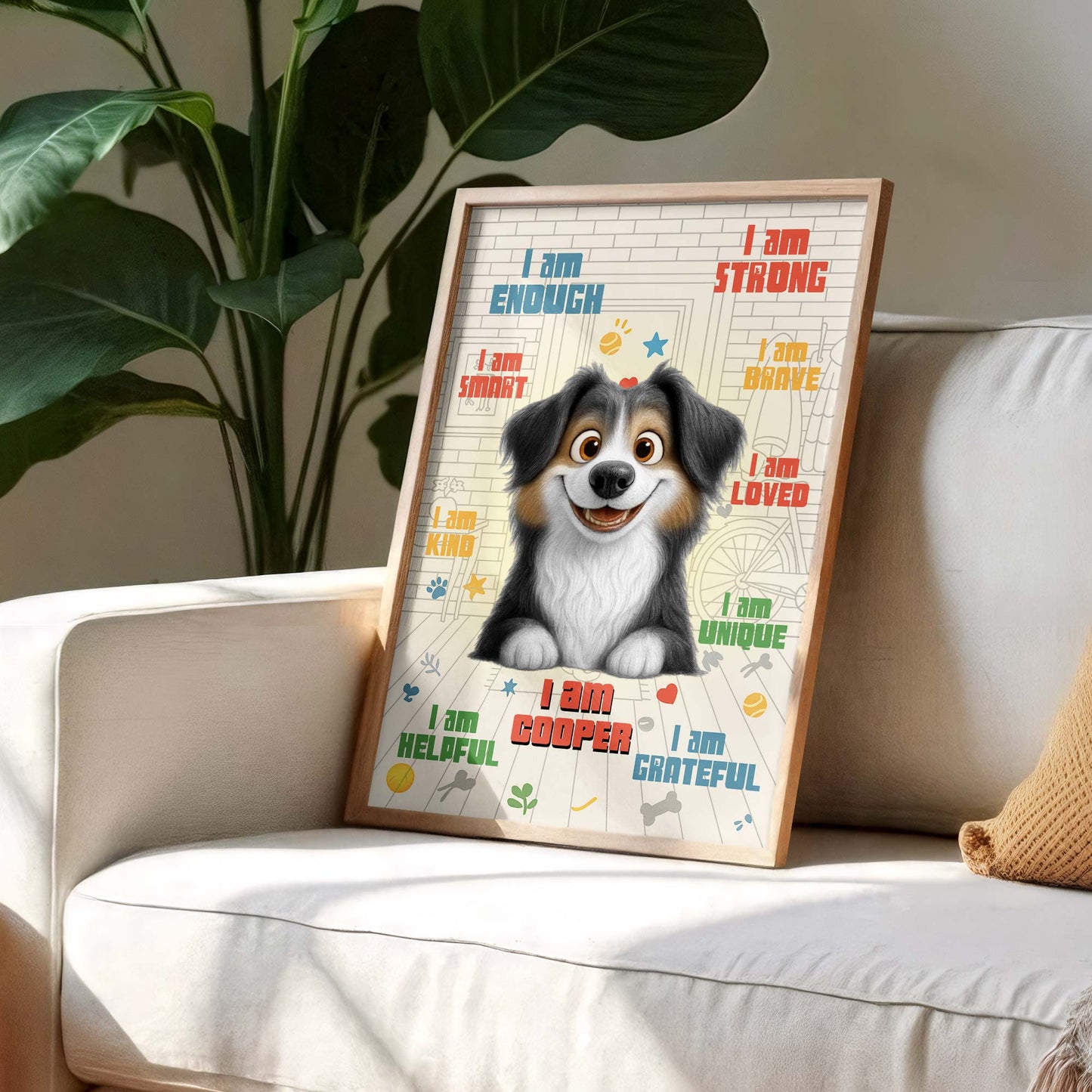I Am Enough, I Am Strong, Brave, Loved, Unique Dog Poster