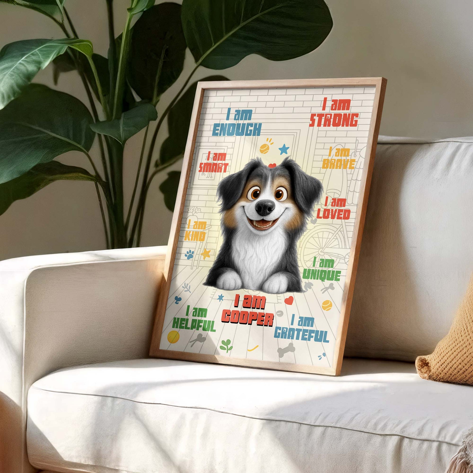 I Am Enough, I Am Strong, Brave, Loved, Unique Dog Poster