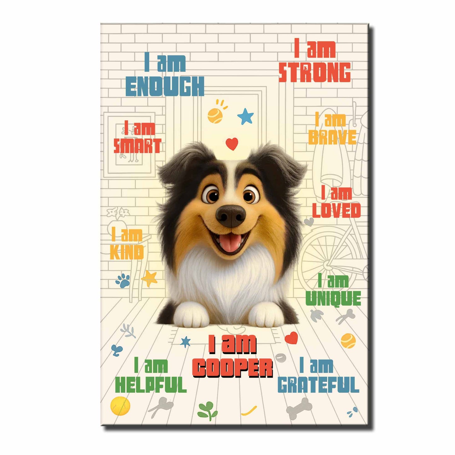 I Am Enough, I Am Strong, Brave, Loved, Unique Dog Poster