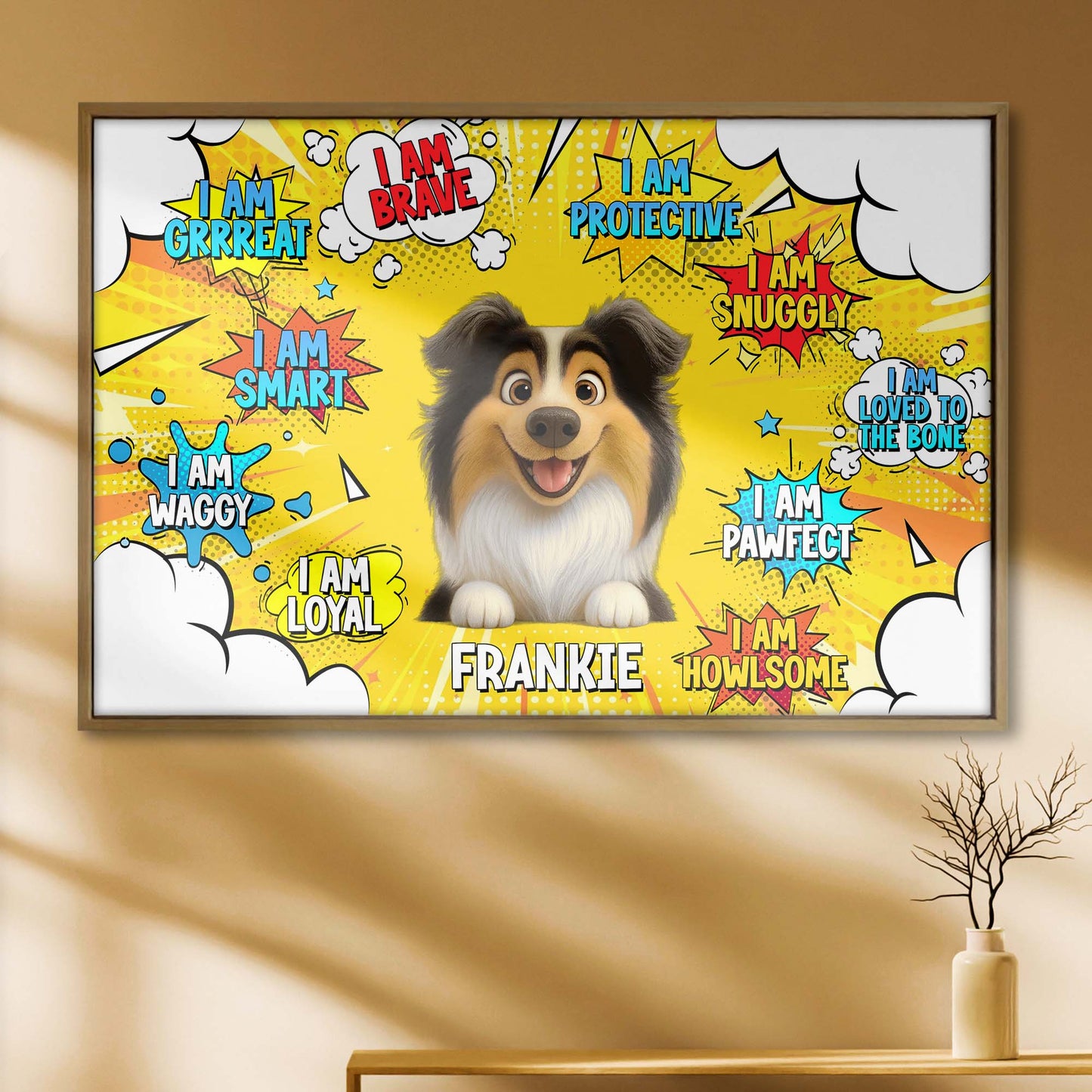 I Am Brave I Am Protective I Am Loyal, Dog & Comic Style Speech Bubbles