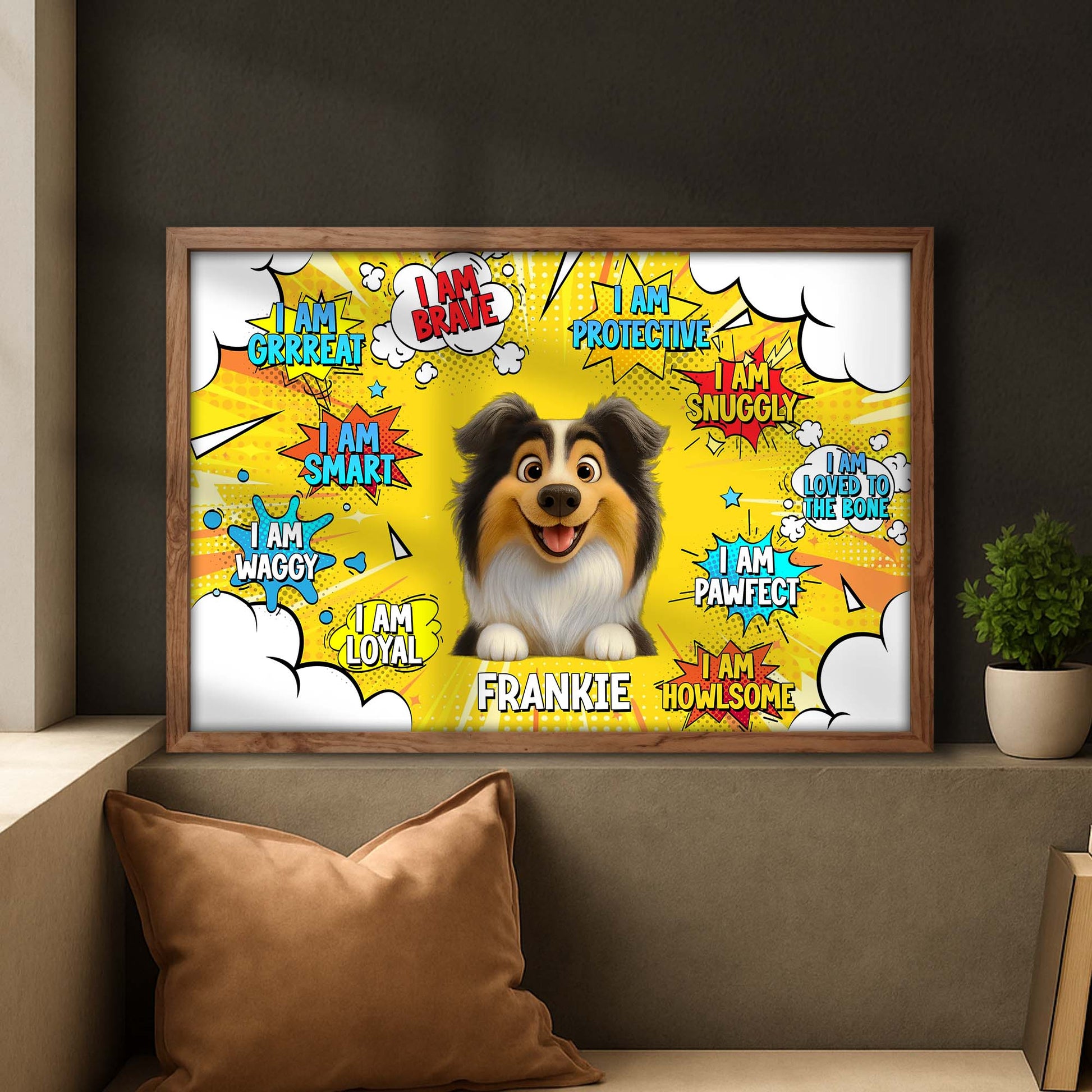 I Am Brave I Am Protective I Am Loyal, Dog & Comic Style Speech Bubbles