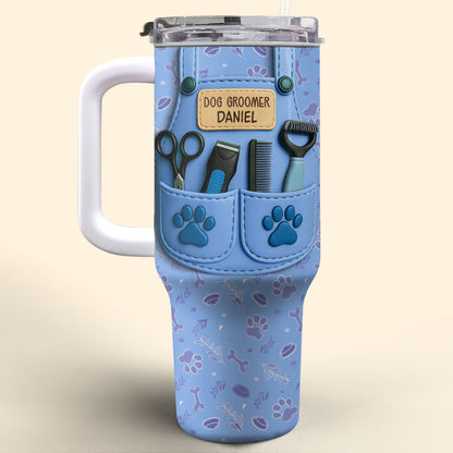 Essential Tools For A Dog Groomer With Paw Prints