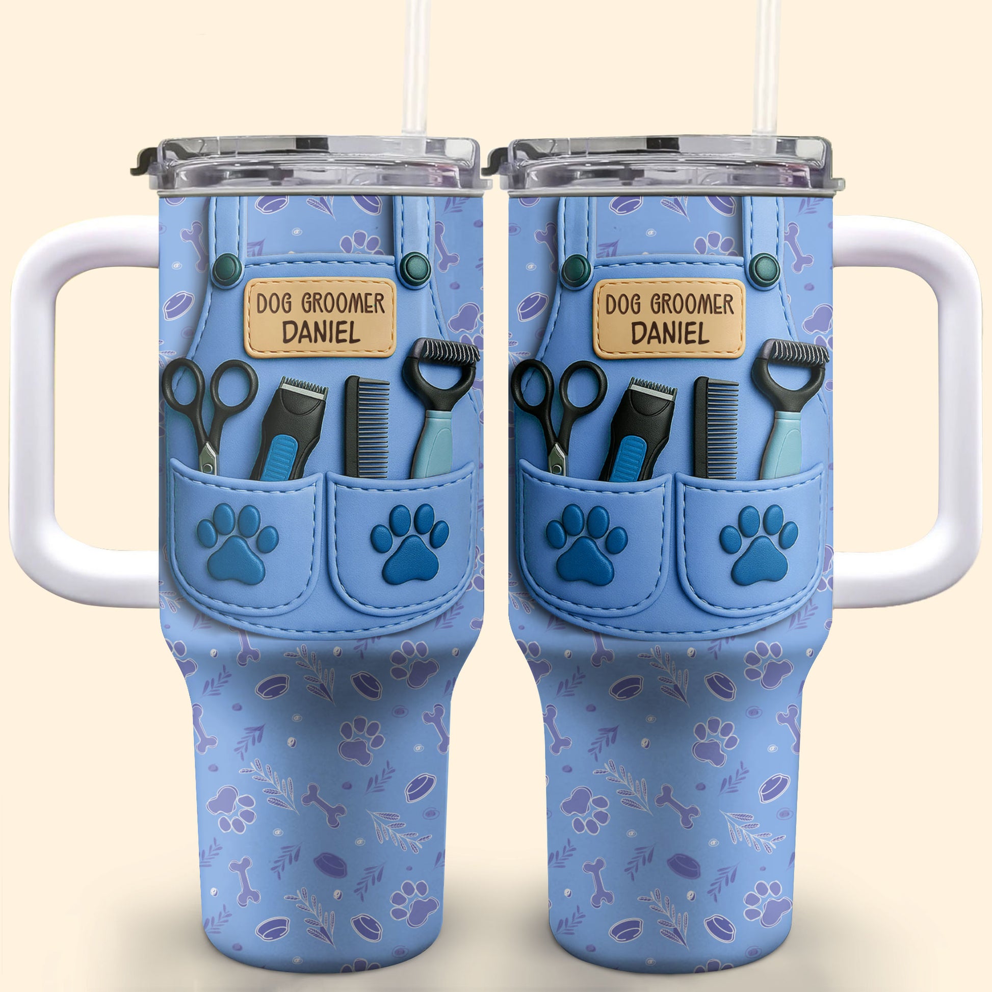 Essential Tools For A Dog Groomer With Paw Prints