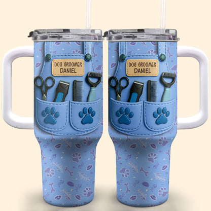 Essential Tools For A Dog Groomer With Paw Prints