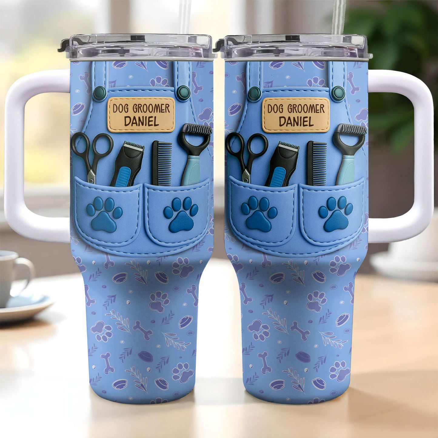 Essential Tools For A Dog Groomer With Paw Prints