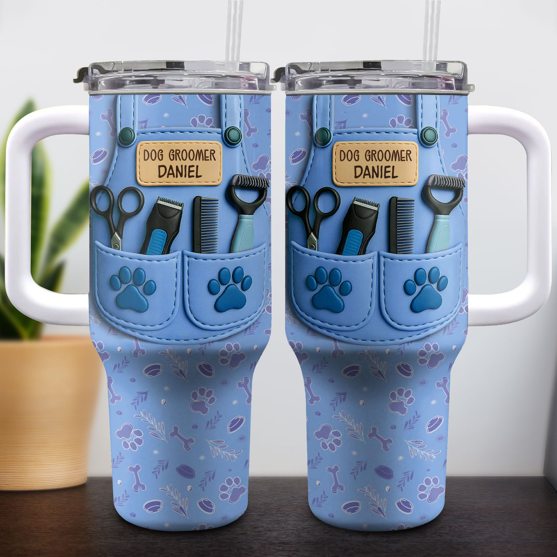 Essential Tools For A Dog Groomer With Paw Prints