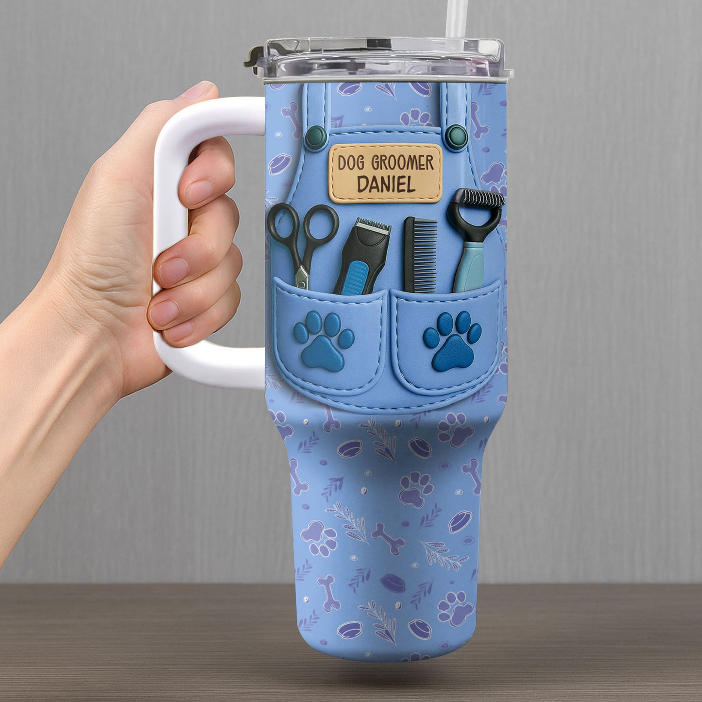 Essential Tools For A Dog Groomer With Paw Prints