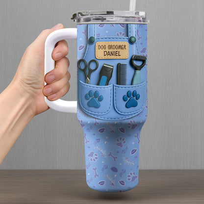 Essential Tools For A Dog Groomer With Paw Prints