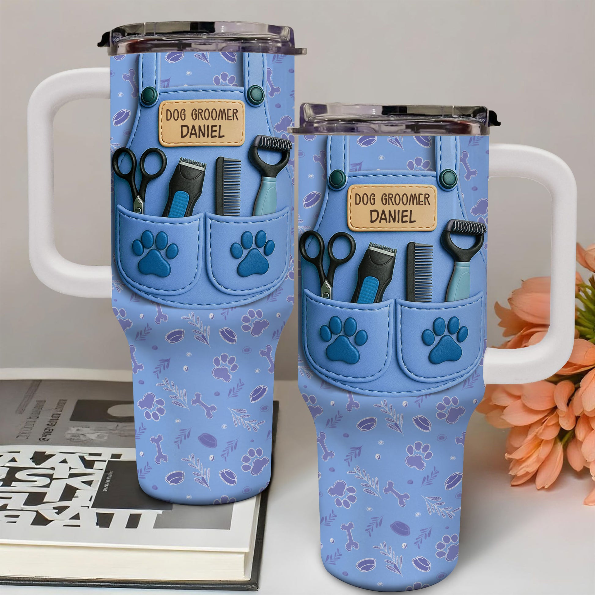 Essential Tools For A Dog Groomer With Paw Prints