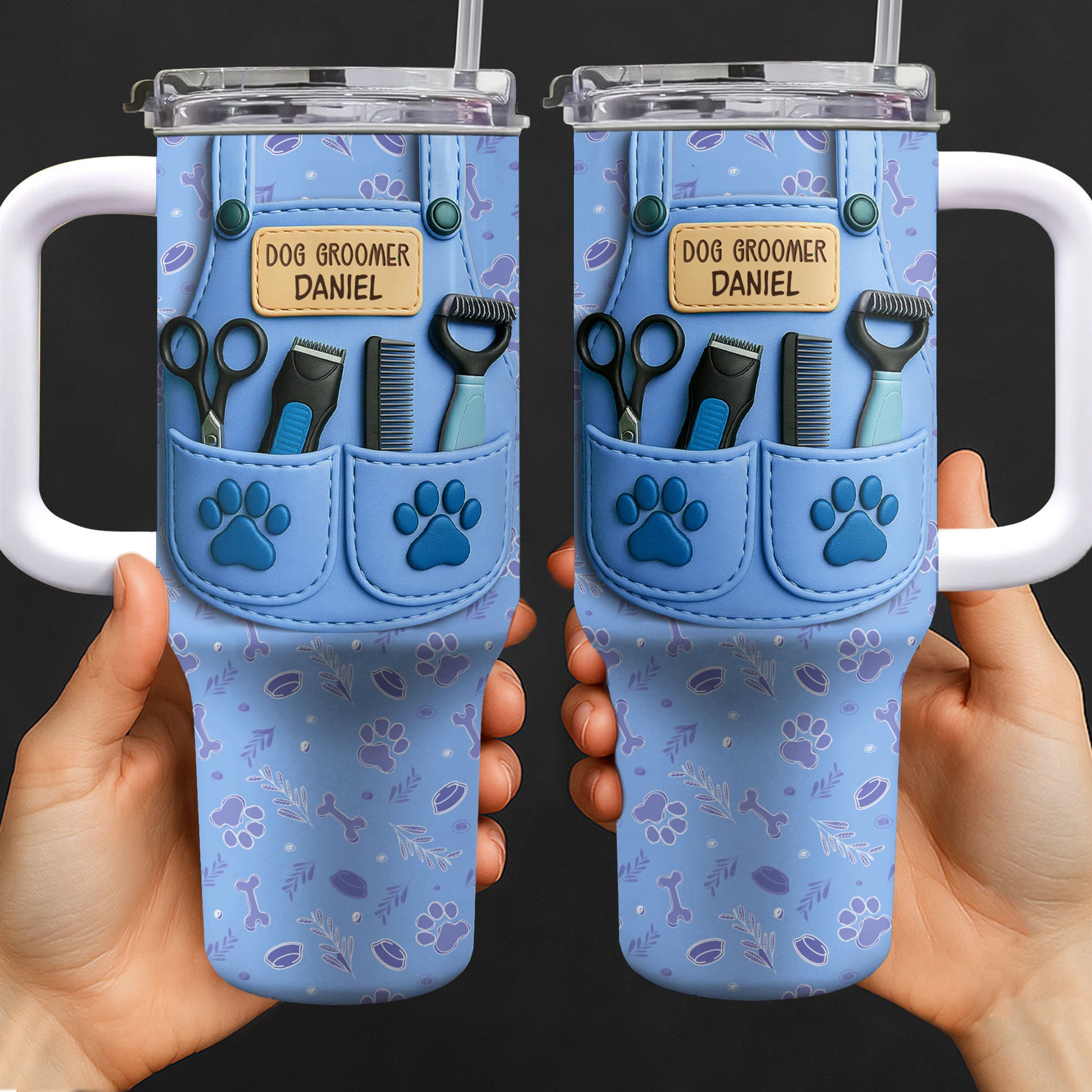 Essential Tools For A Dog Groomer With Paw Prints