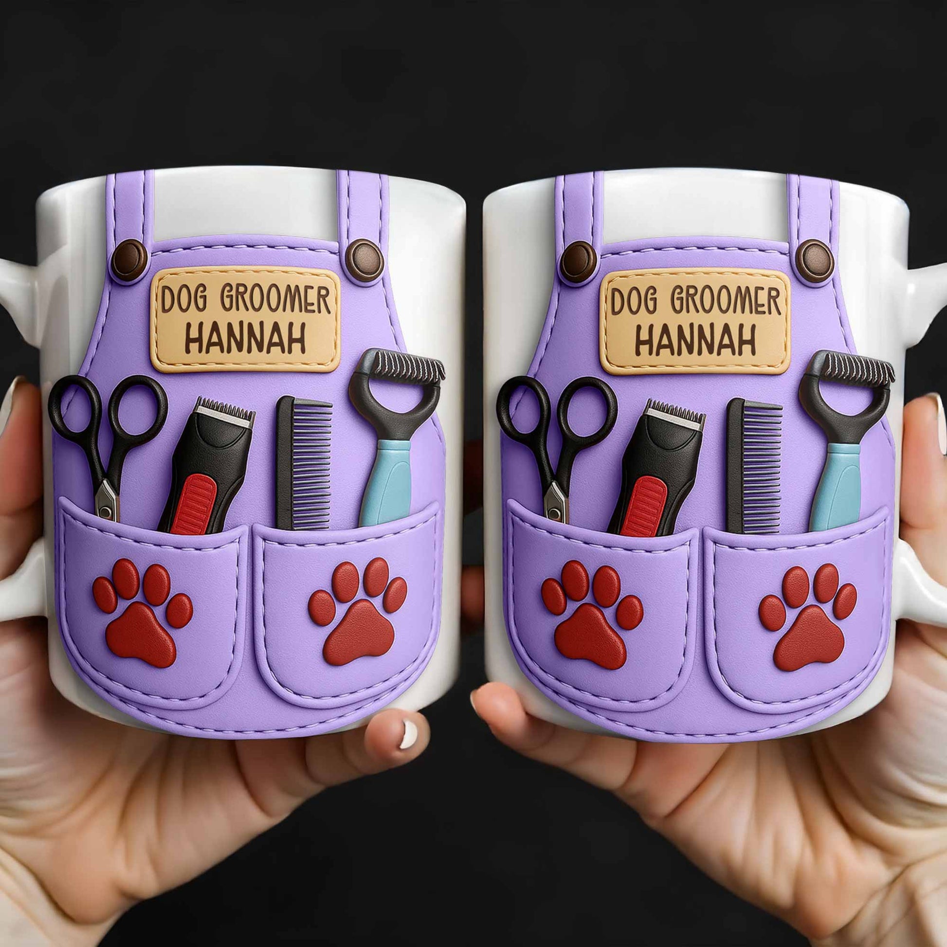Personalize With Your Name, Paw Prints And Grooming Tools