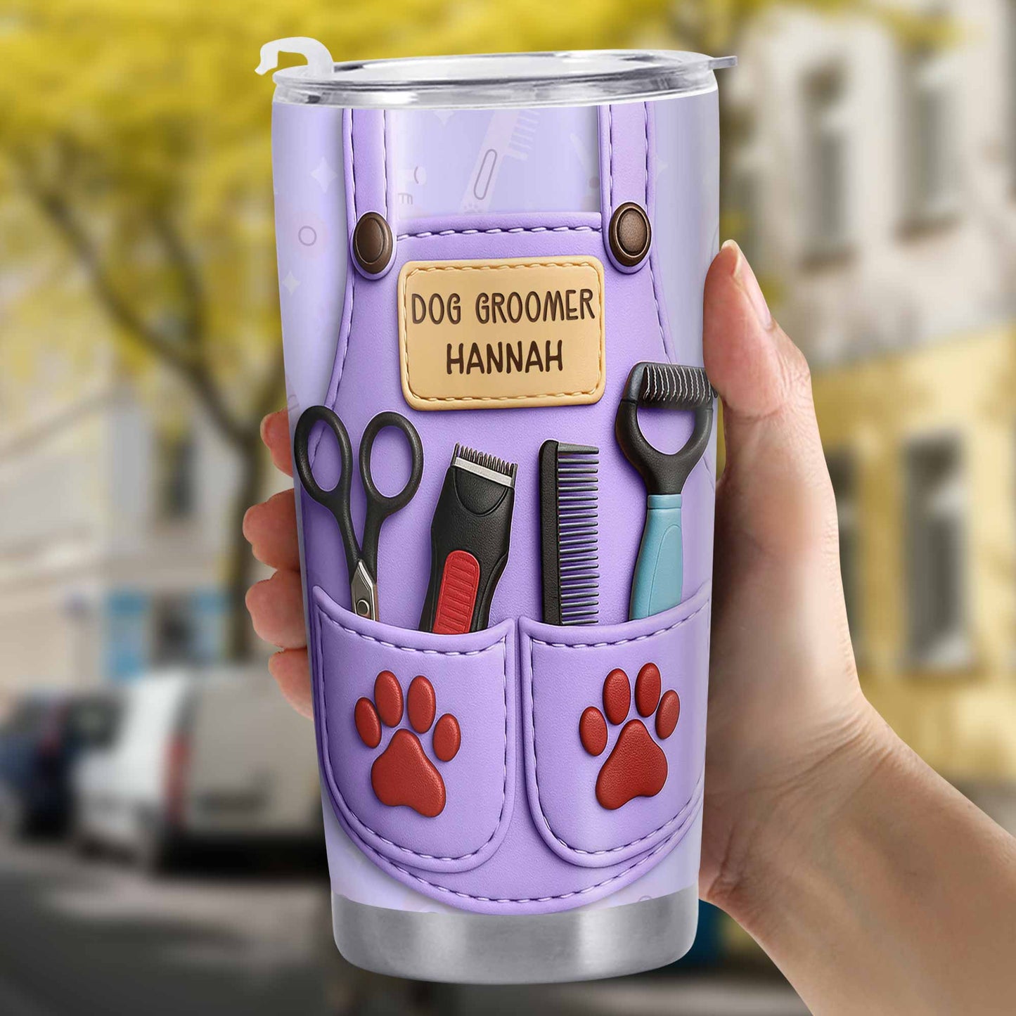 Celebrate Pet Grooming Passion With Scissors And Paw Prints
